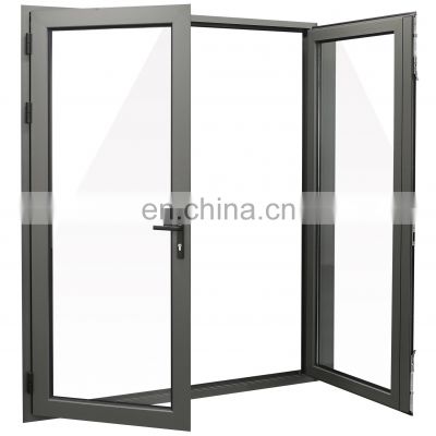 fire prevention narrow frame casement aluminum single balcony glass door