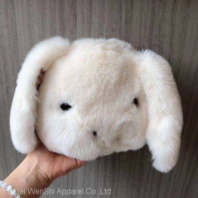015Wholesale Fashion Plush Cute Rabbit Shaped Bag Ladies Single Shoulder Chain Faux Fur Purse for Women