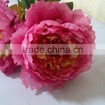 Artificial mix color blossom peony flowers