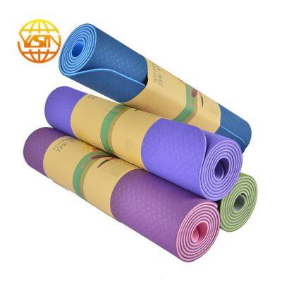 Custom Print Logo Eco Friendly Foldable 6mm TPE Yoga Mat photo-5