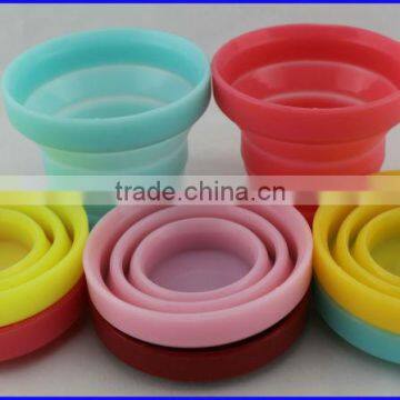 Durable Soft and Flexible Candy Color Collapsible Silicone Wholesale Travel Mugs