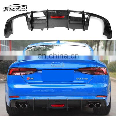 A5 S5 B9 SLine L Style Carbon Fiber Rear Diffuser Rear Bumper lip for Audi A5 Sline S5  B9 2017-2020