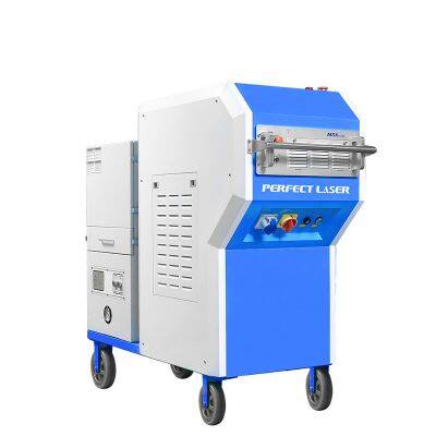 100w Pulsed Industrial Laser Metal Surface Rust Cleaning Derusting Machine with fume extractor