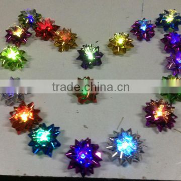 2016 High Glossy Rainbow Led Lighting Star Bow, Gift Ribbon Bow, Christmas Decoration LED Ribbon