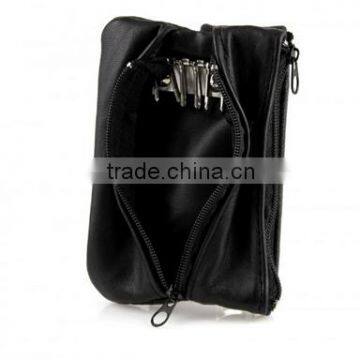 Zipper Pocket With Key Hook Cow Leather Key Case With Change Purse photo-3