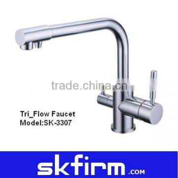 Three way kitchen mixer faucet with pure water machine/hot&cold and home pure water filter 3 in 1 tap