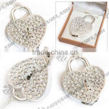 Wedding gifts heart shape lock usb pendrive