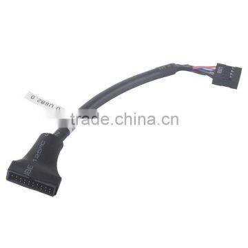 USB 2.0 9Pin Motherboard Female to USB 3.0 20Pin Housing Male Adapter Cable