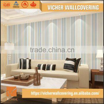 Professional Manufacturer Classic Stripe Style Style PVC Material Top Quality Wallcovering Wallpaper