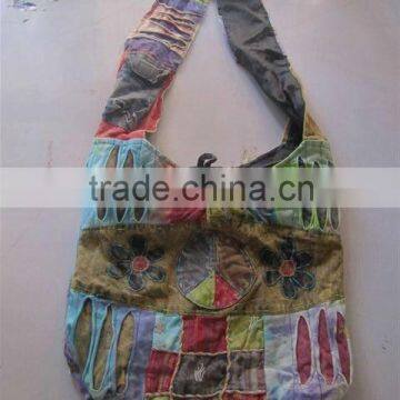 Brush Printed Cotton Handbag