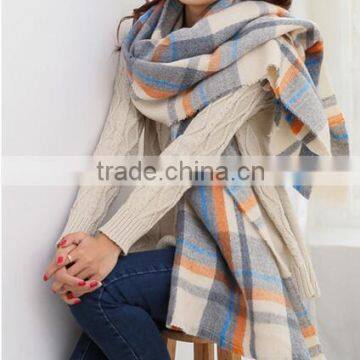 Wholesale Woman Plaid Cashmere Pashmina Scarf And Shawl photo-6