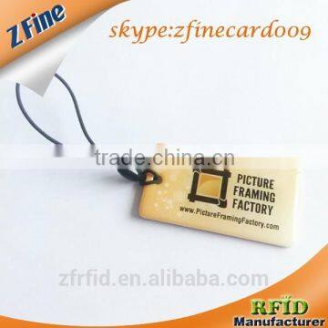 Irregular pvc plastic NTAG 213 printed nfc tags with string