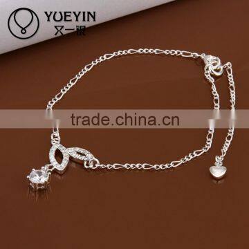 2014 Fancy sterling silver babys diamond anklet