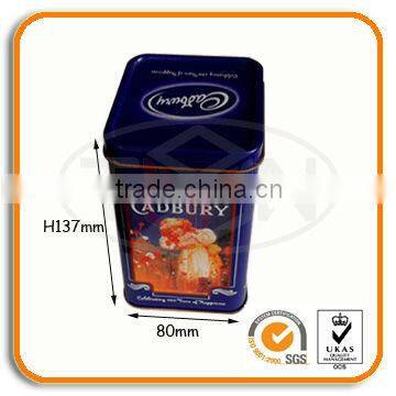 Tall Rectangular Chocolate Tin Packaging Box