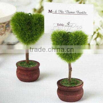 Event Party Supplies of Heart Shaped Green Topiary Tree Place Card Holder Wedding Party Decoration