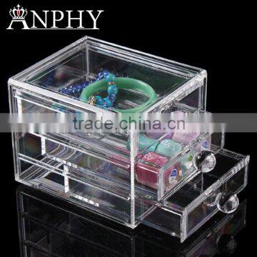 C81 ANPHY 3 Drawers Acrylic Organizer Large makeup Assorted Storage Box Jewelry Finding box