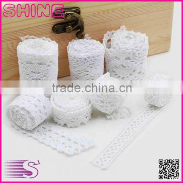 Customized size urbanity modern simple pierced DIY decoration white cotton ribbon rolls