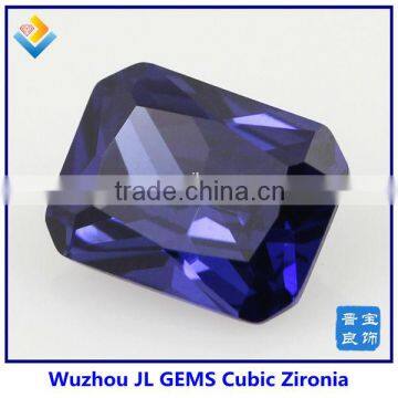 Hot sale Synthetic Octagon Dark Blue CZ Loose Stone with wholesale price