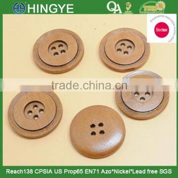 Sedex Audited Factory 2 Pillar Natural Wooden 4 holes Button