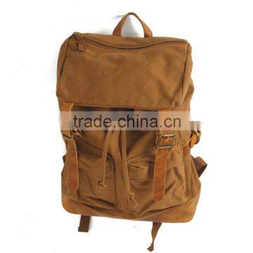 European drawstring canvas backpack, camo vintage backpack