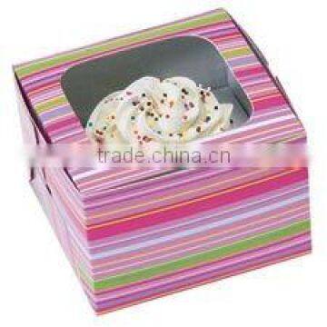 colorful PVC window Cupcake Box