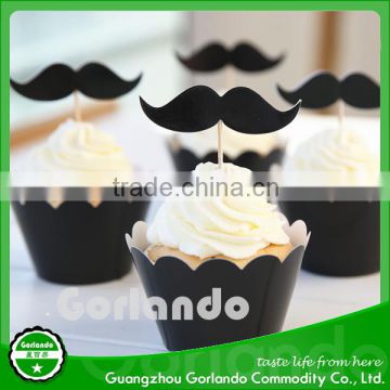 customized logo printing wood decoration cake picks