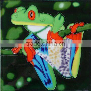 Home decor glazed ceramic frogs hand painted ceramic tiles