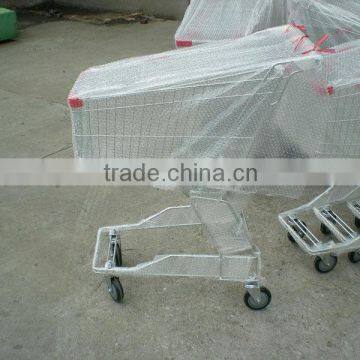 Asian style zinc plated supermarket shopping cart(60L)