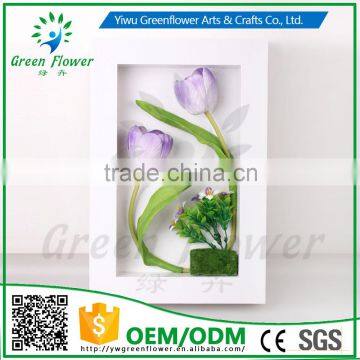 Greenflower 2016 Wholesale 3D Wall Mini tulips Picture Group artificial plants arts and crafts making factory Home decorations