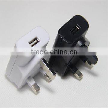 OEM BS UK plug 3pin universal 5v 0.5a usb wall charger for iphone 6