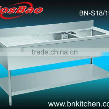 Stainless steel commercial kitchen sink tables