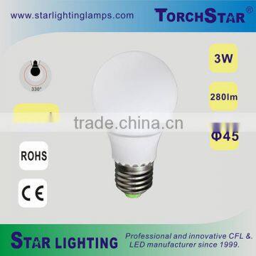 3W pear shaped ceramic LED A45 bulb