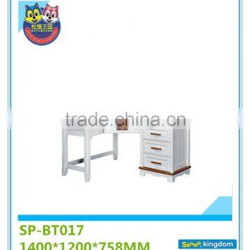 Wooden corner computer desk, for kids study,coffee color,practical computer desk SP-BT017