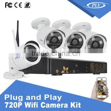 plug and play ip network home security camera system Outdoor Wireless 4ch wifi kit