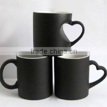 heart handle sublimation magic mug/tube cup japan/Valentines Gift