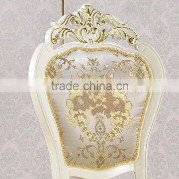 Italian Antique Style Gold Leaf Baroque Dining Chair Luxury White Wedding Chair photo-3