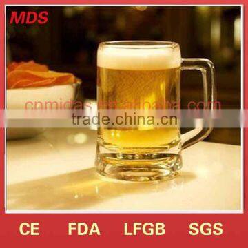 Elegant transparent handmade beer mug glass