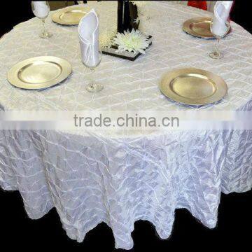 Fancy wedding table cloths,taffeta pinwheel tablecloths