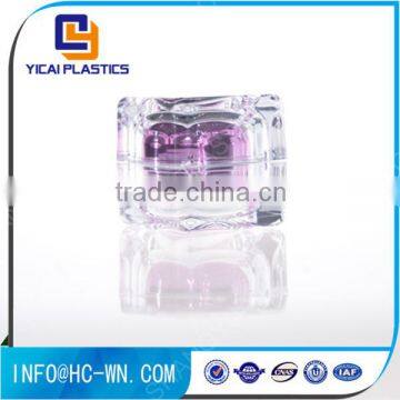 Wholesale Black Square Cosmetic Crystal Acrylic Jar