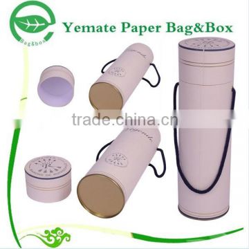 high quality printed round tube shaped paper cardboard nail polish package box with carry handle