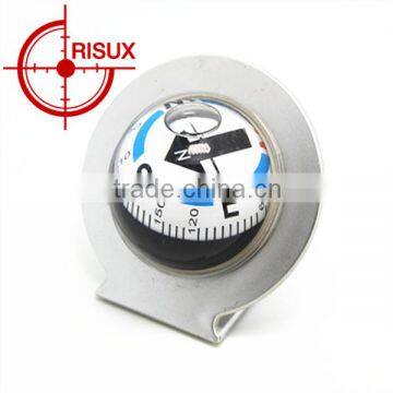 Adjustable Angle Plastic Car Compass with Adhesive Mount