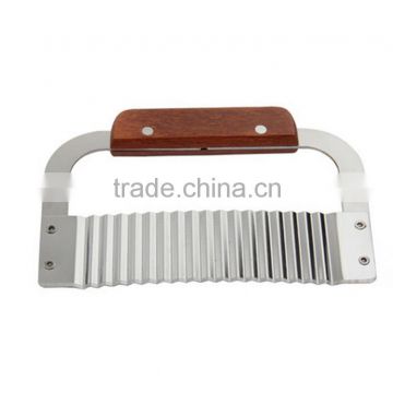 Hot sale stainless steel Vegetable Cutter with wooden handle