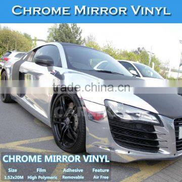Removable Mirror Silver Chrome Foil Vinyl Film/Silver Chrome Vinyl Sticker