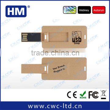 Hot selling gifts Environmentally Friendly Material Paper Usb Flash Drive Card usb stick 4GB 8GB 16 GB