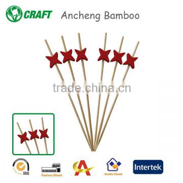 flexible bamboo skewers bamboo pick with flat bead in high quality