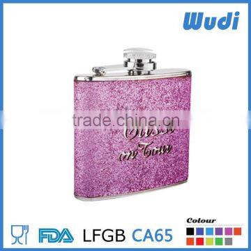 pink color series paster shining hip flask design for women HF804