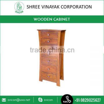 Tall Wooden Cabinet with 7 Drawers for Home Storage