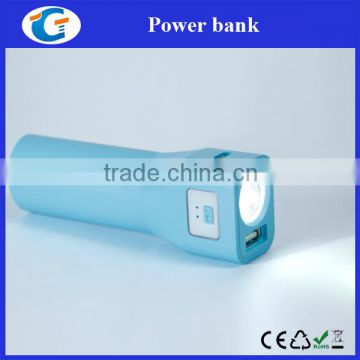 USB Mini Mobile Power bank With Flashlight LED Torch 2600mah