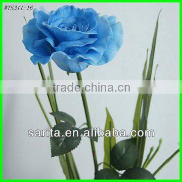 factory price artificial real touch rose with blue colors