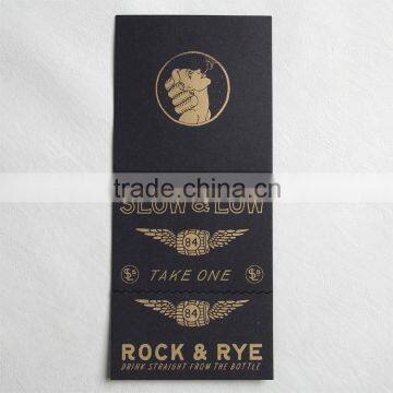 Black Cardboard Printing Gold Logo Card With Wave Crease and Double Side Tape for Rollingpaper photo-5